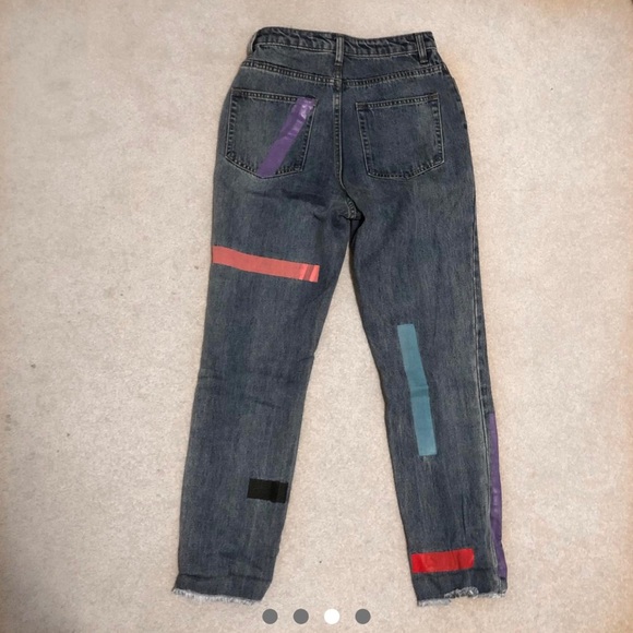 TWIK straight leg jeans with colourful stripes - Picture 3 of 4